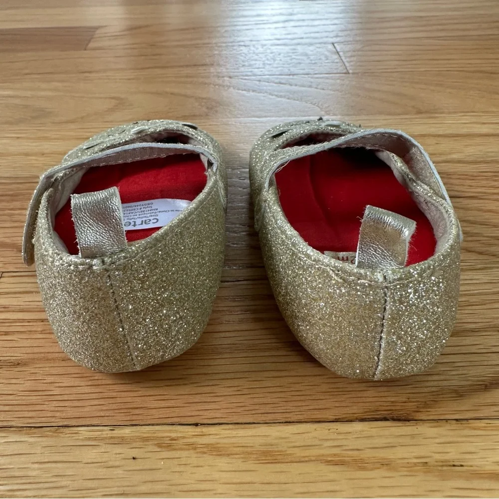 Carter's Unicorn Gold Glitter Baby Girl Shoes 9-12 months